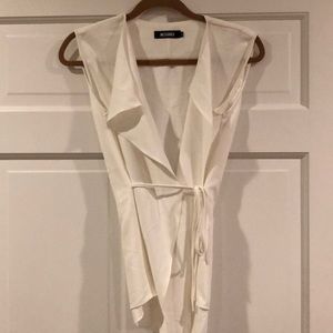 Missguided White Assynmetrical Wrap Blouse/ Vest